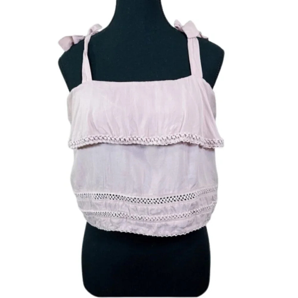 Aritzia Wilfred  Womens Size Medium Lace Ruffle Tank Top